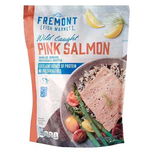 Fremont Fish Market Wild Caught Frozen Pink Salmon, 16 oz